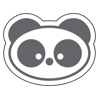 Small Eyed Panda Sticker (Grey)